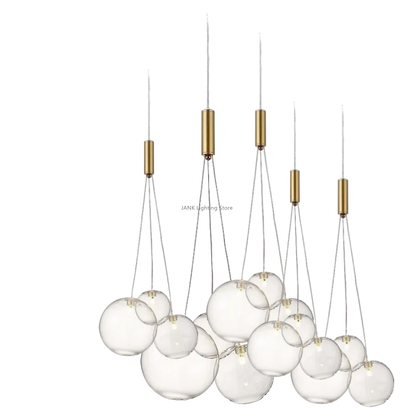 DecorBites™ Glass Ball Chandelier - Nordic Modern Designer LED Pendant Lights for Home Decor