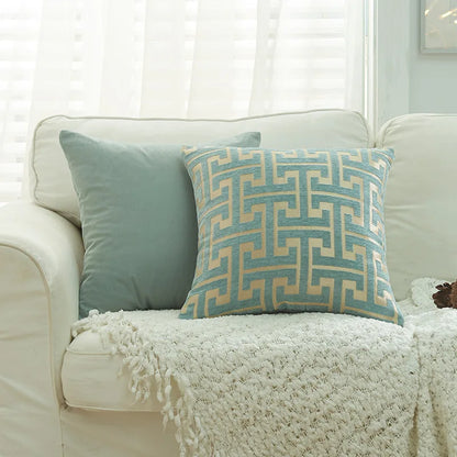 DecorBites™ Geometric Chenille Throw Pillowcase: Hidden Zipper Cushion Cover for Home Decor
