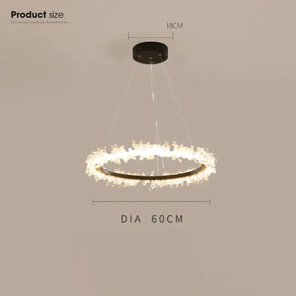 DecorBites™ Gold Crystal Ring Chandelier for Living Room and Restaurant Décor