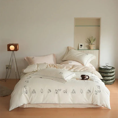 DecorBites™ Brushed Volcanic Fleece Bedding Set: Luxe 100% Cotton Duvet Cover & Pillowcases