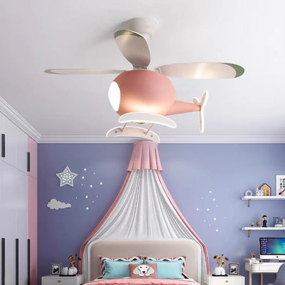 DecorBites™ Aircraft Ceiling Fan Chandelier LED Light Remote Dimming Fixture