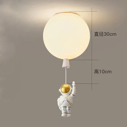 DecorBites™ Astronaut Balloon Ceiling Lamp: Modern Minimalist LED Chandelier for Kids' Room