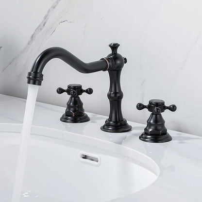 DecorBites™ Antique Brass Gold Bathroom Basin Faucet with Double Handles