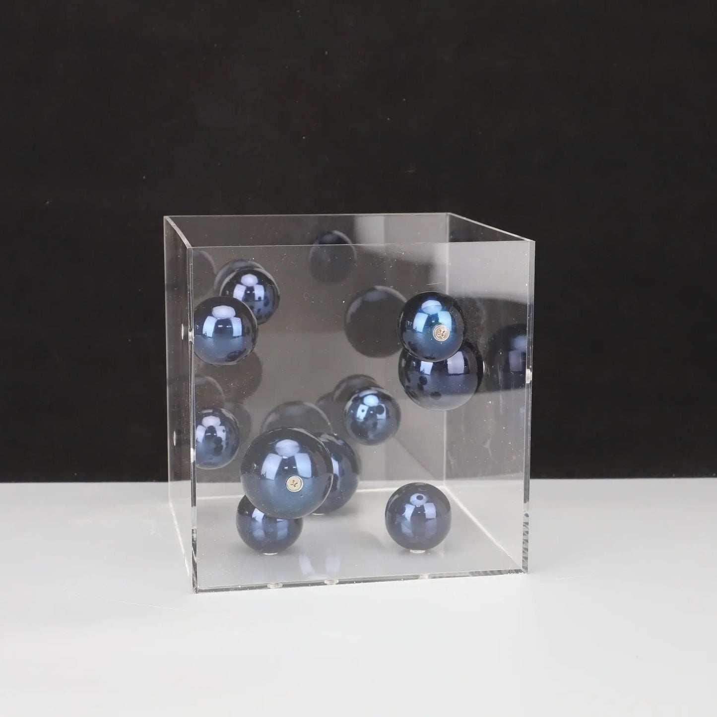 DecorBites™ Abstract Metal Ball Artworks in Transparent Acrylic Container Boxes