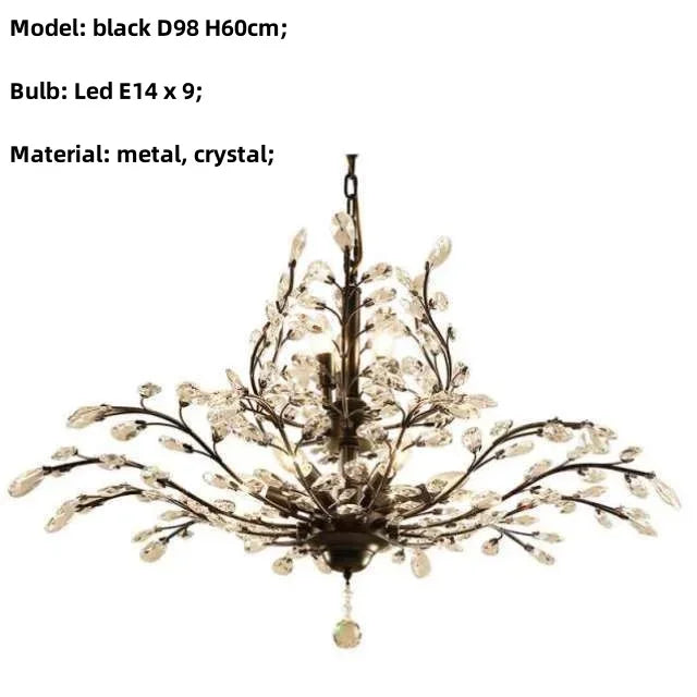 DecorBites™ Crystal Chain Pendant Chandelier LED Lights for Indoor Decor