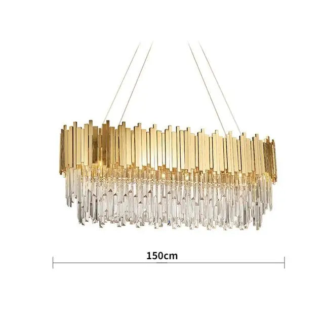 DecorBites™ Crystal Chandelier: Elegant Villa Pendant Lights for Living Room and Bedroom