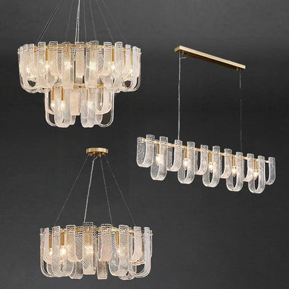 DecorBites™ Dimmable LED Copper Ceiling Chandelier for Luxurious Living Room Lighting