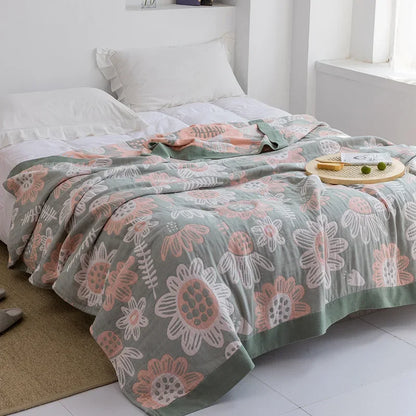 DecorBites™ Cotton Gauze Towel Throw Blanket - Soft and Cozy Bedspread for All Seasons