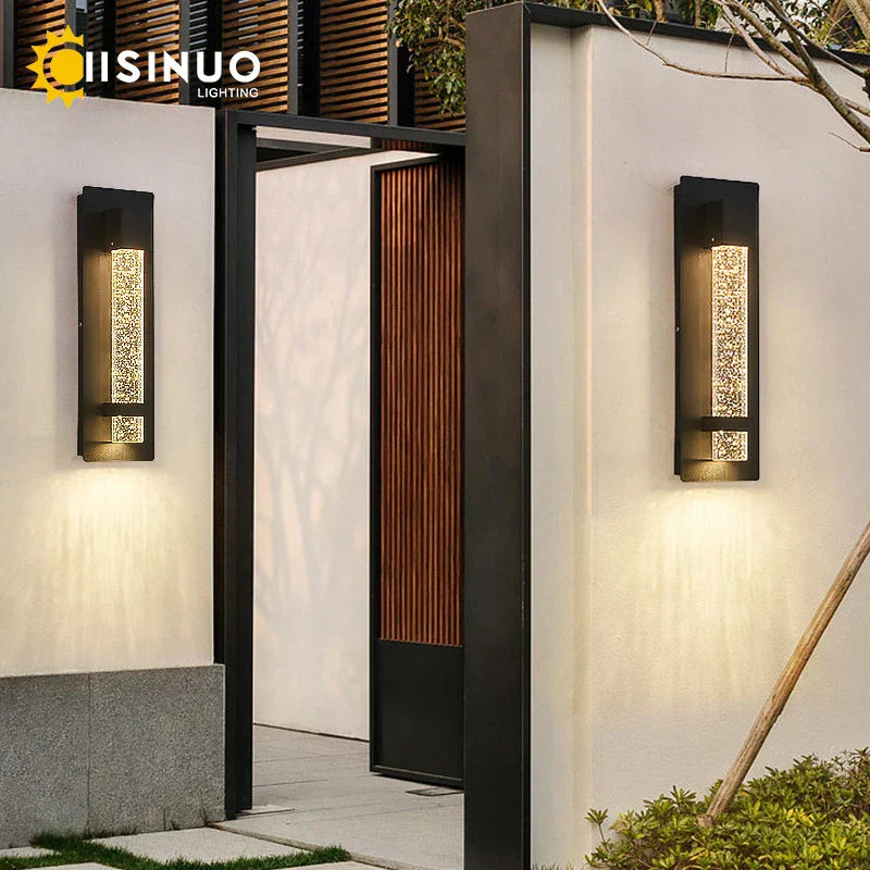 DecorBites™ Crystal Bubble LED Outdoor Wall Lamp for Porch, Entryway & Garden