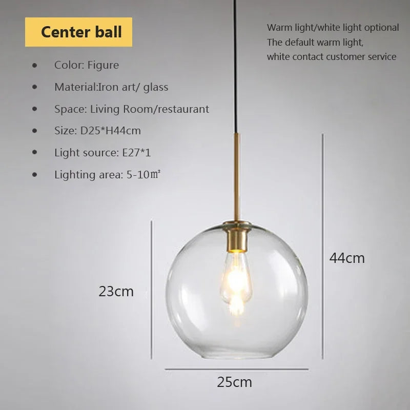 DecorBites™ Industrial Loft Glass Pendant Light for Kitchen Restaurant Decor