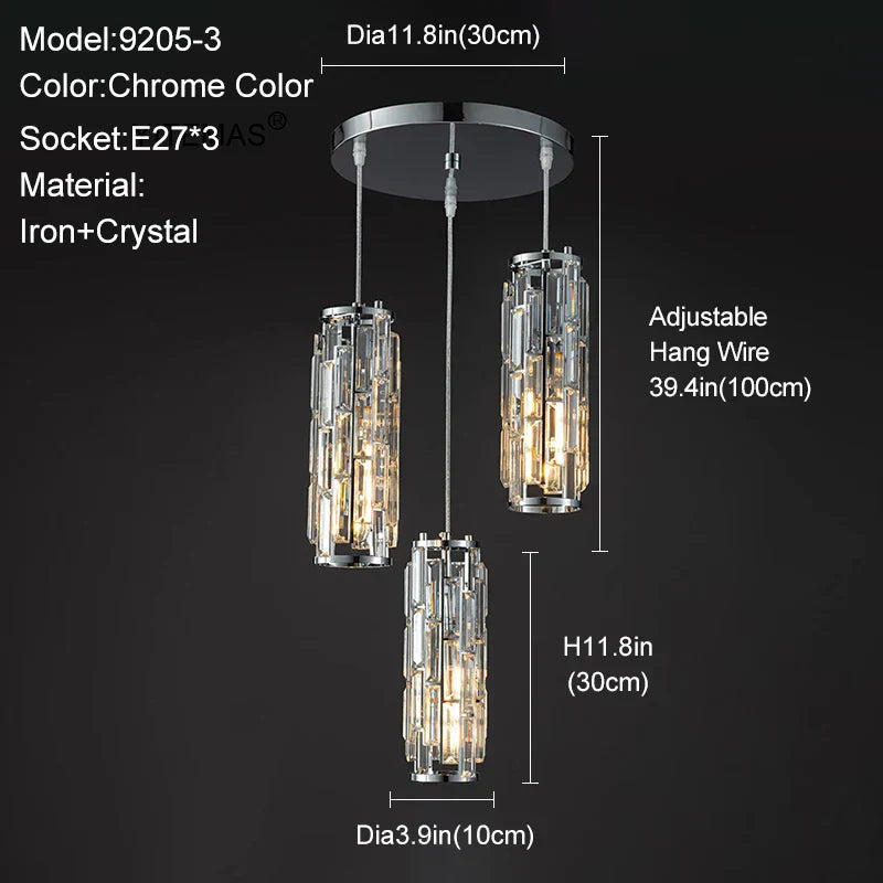 ™ Gold Crystal Chandelier: Elegant Dining Room Pendant Lighting