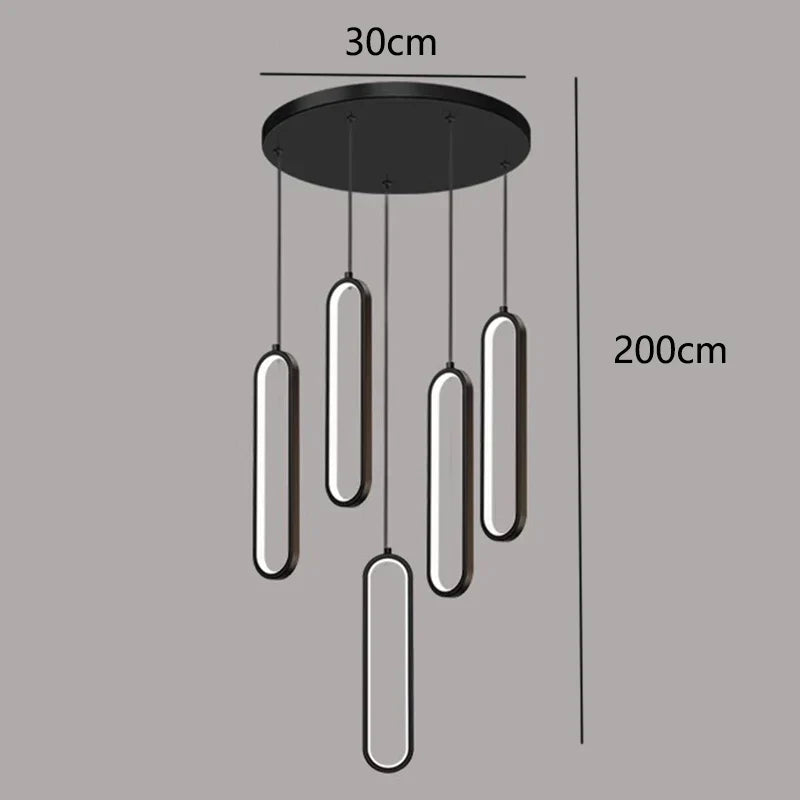 DecorBites™ LED Staircase Chandeliers | Modern Pendant Light for Living Room