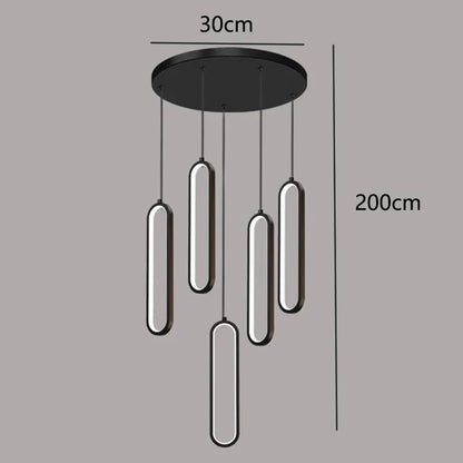 DecorBites™ LED Staircase Chandeliers | Modern Pendant Light for Living Room