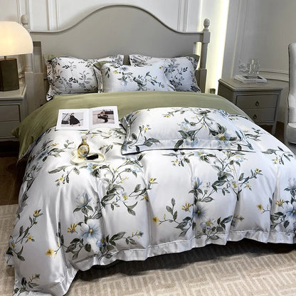 DecorBites™ 3D Printed Faux Silk Bedding Set - Cooling, Skin-Friendly, Non-Fading Comfort