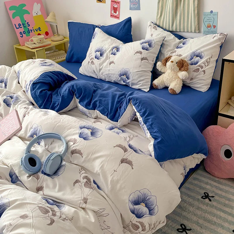 DecorBites™ Cartoon Pattern Cotton Bed Sets Quilt Cover Sheet Pillowcase Bedclothes