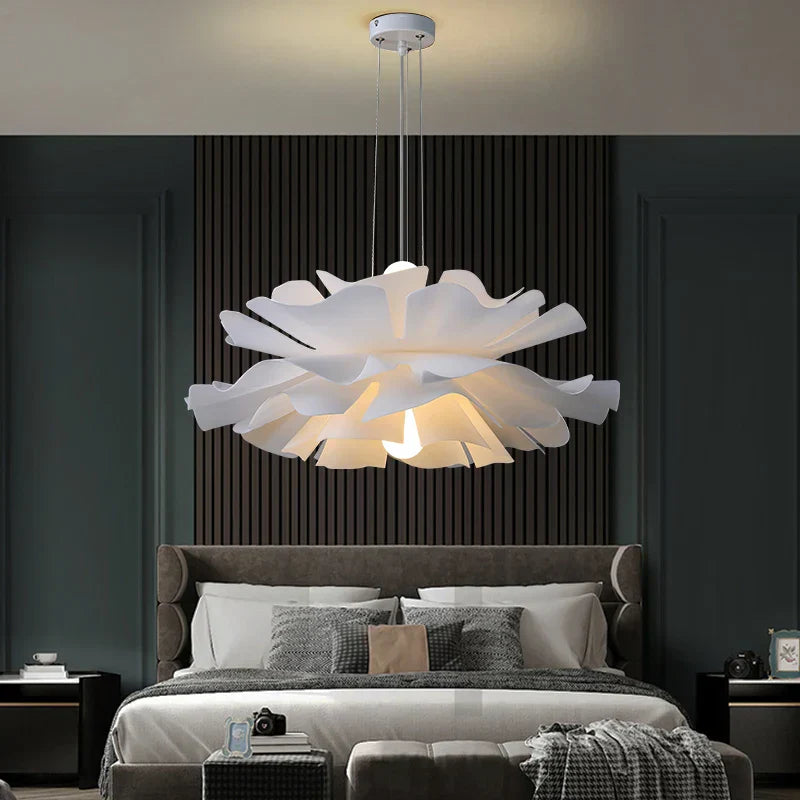 DecorBites™ Love Me Not Chandelier: Simple White Flower Lamp for Bedroom or Kitchen