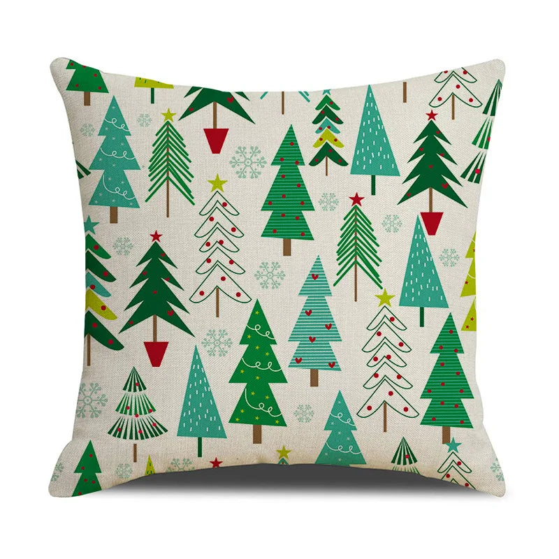 DecorBites™ Christmas Linen Cushion Cover for Festive Home Decor in Living Room