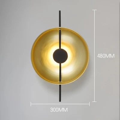 DecorBites™ Gold Circle LED Wall Light 10W, Postmodern Black Sconce for Foyer, Bedside, Hotel, Aisle