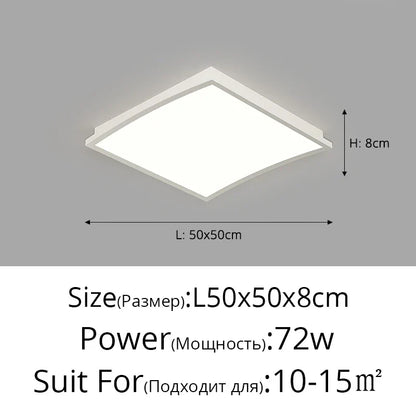 DecorBites™ LED Ceiling Lights: Minimalist Square Design for Bedroom, Living Room, Dining Room Lighting