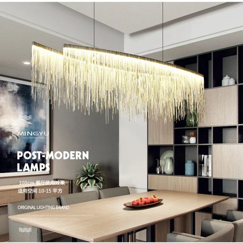 DecorBites™ LED Tassel Chandeliers | Waterfall Hanging Pendant Light | Modern Art Decor Lighting