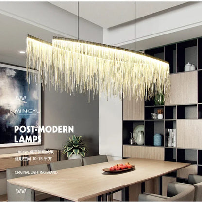 DecorBites™ LED Tassel Chandeliers | Waterfall Hanging Pendant Light | Modern Art Decor Lighting