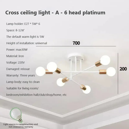 DecorBites™ LED Ceiling Chandelier: Modern Light Fixture for Living Room, Bedroom, Hall - Indoor Home Decor