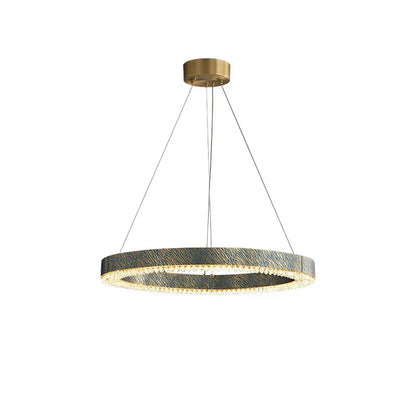 DecorBites™ Blue Copper Crystal LED Ceiling Chandelier for Dinning Room