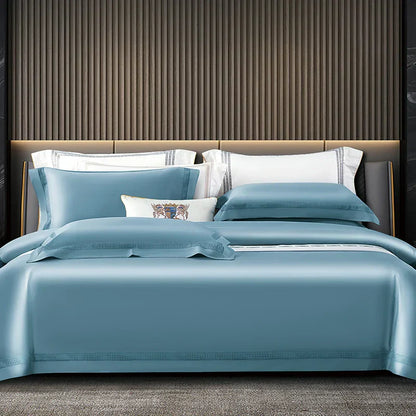 DecorBites™ Egyptian Cotton Duvet Cover Set, 1000TC Bedding: Quilt Cover, Sheet, Pillowcases