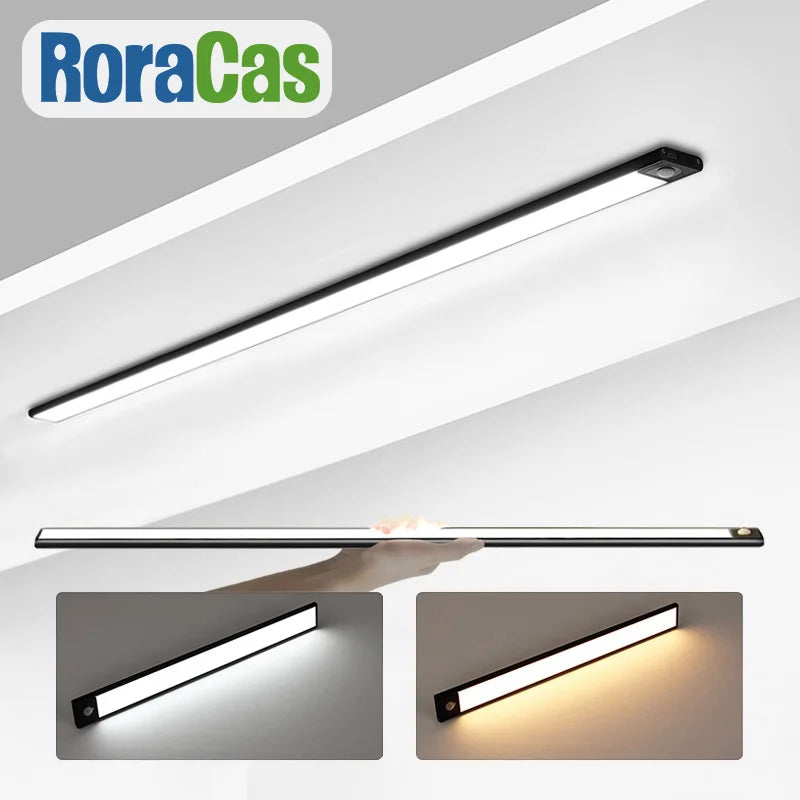 ™ LED Cabinet Light Bar: Motion Sensor, Aluminium, Long Strip, Magnet, Kitchen Closet Wardrobe
