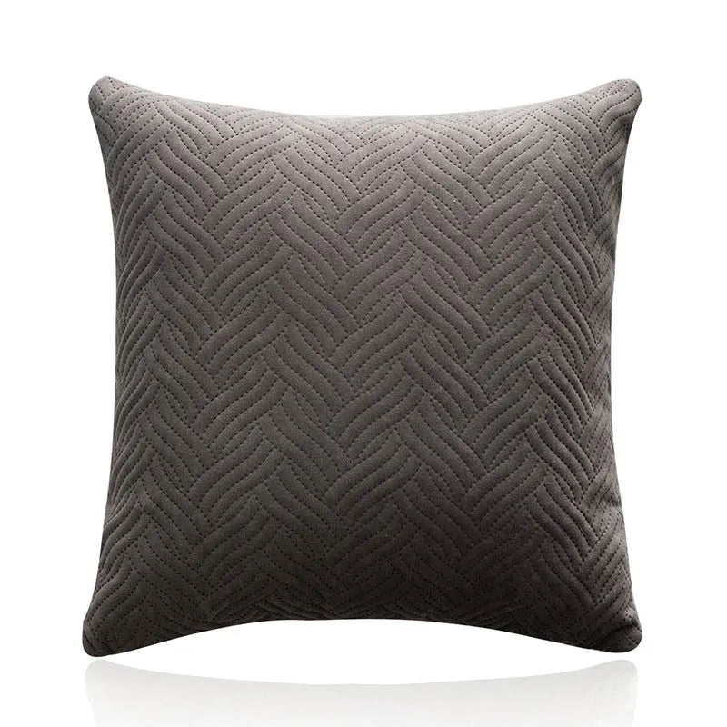 DecorBites™ Blue Wave Crimping Quilted Cushion Cover for Home Sofa Bed Decor