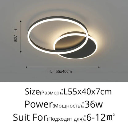 DecorBites™ Aluminum Circle LED Chandelier Ceiling Light for Bedroom Living Room Kitchen