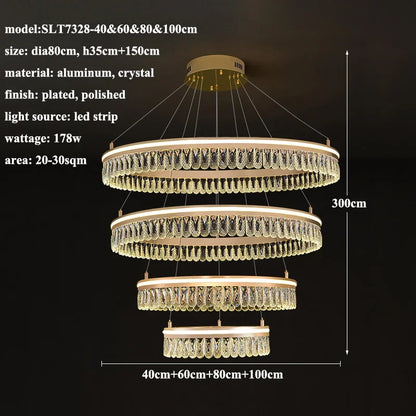2024 DecorBites™ Modern Crystal LED Chandelier for Living & Dining Room Decor