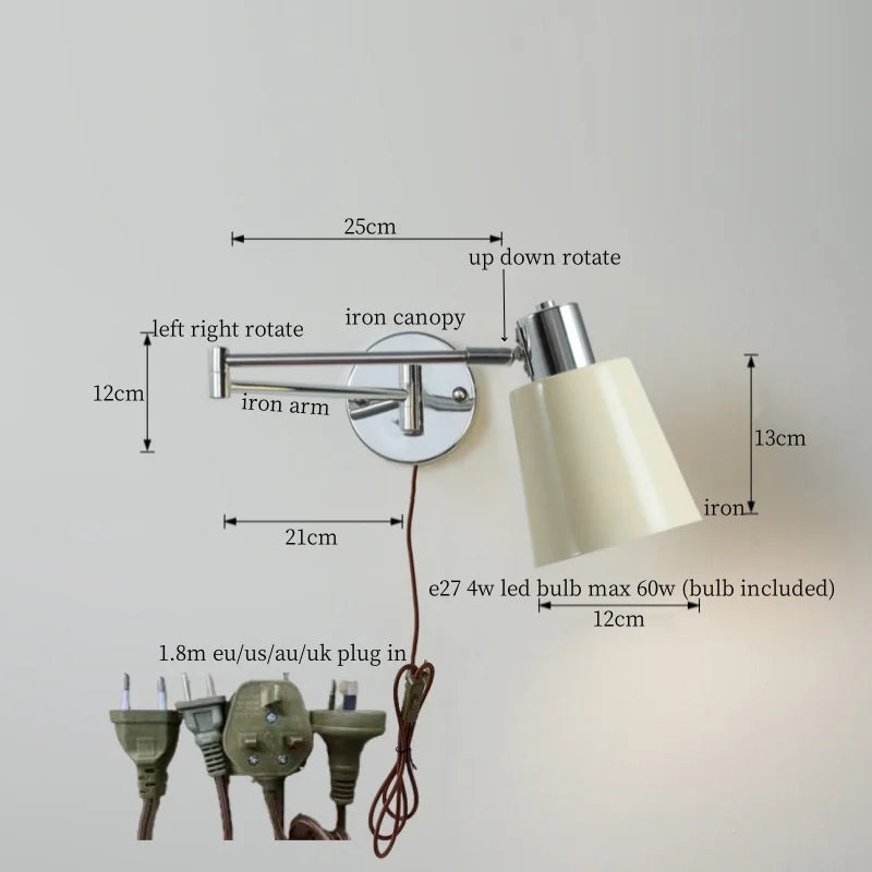 DecorBites™ Black Iron LED Wall Sconce for Home Decor - Modern Nordic Style