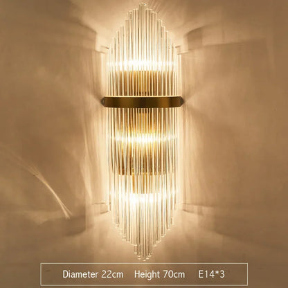 DecorBites™ Crystal Gold LED Wall Sconce Modern Light for Bedroom Living Room Home Decor
