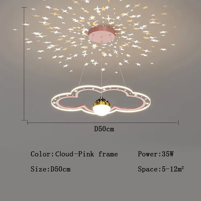 DecorBites™ Cloud Flower LED Chandelier: Kid's Bedroom Starry Sky Decorative Lighting Fixture