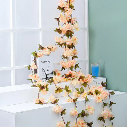 DecorBites™ Artificial Sakura Flowers Vine: Wedding Garden Rose Arch Decoration