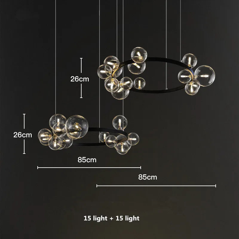 DecorBites™ Glass Ball G9 LED Chandelier: Modern Minimalist Nordic Design