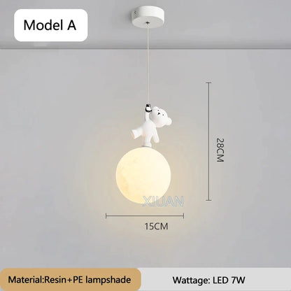 DecorBites™ Bear Nursery Room Resin Pendant Lamp for Kids Bedroom
