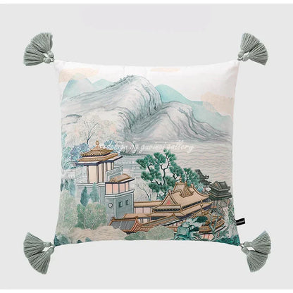 DecorBites™ Crane Art Luxury Throw Pillow Case for Bed & Sofa