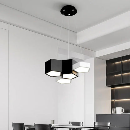 DecorBites™ Black White Diamond LED Ceiling Chandelier for Modern Home and Office
