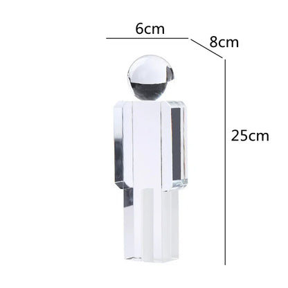 DecorBites™ Crystal Man Statue Glass Figure Sculpture Home Decor Ornaments