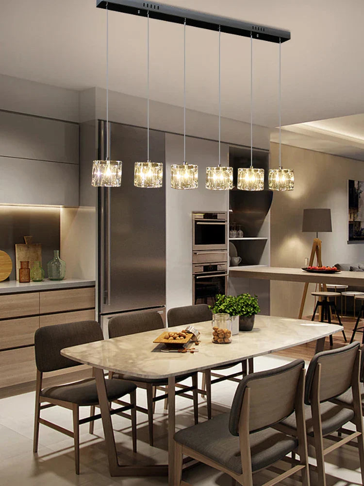 DecorBites™ Crystal Chandelier Pendant Light for Modern Indoor Dining and Kitchen Lighting