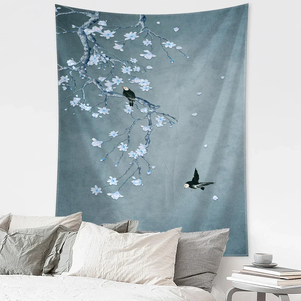 DecorBites™ Flying Crane Wall Hanging Tapestry for Home Retro Wall Decor