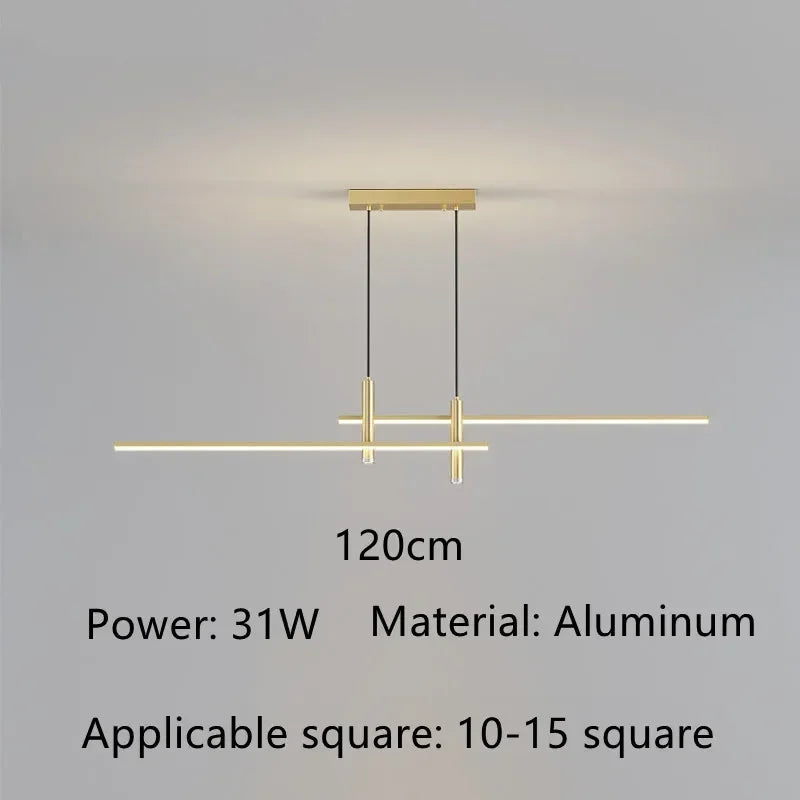 DecorBites™ Black Gold LED Pendant Lights for Modern Minimalist Dining Room Chandelier