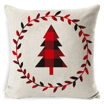 DecorBites™ Christmas Deer Linen Pillow Cover 45x45cm for Home Sofa Decor
