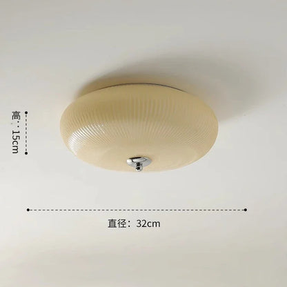 DecorBites™ Cream Glass Round Ceiling Lights | Modern LED Indoor Lighting | Bedroom Study Balcony Lighting