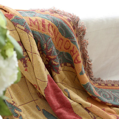 DecorBites™ Bohemian Cotton Plaid Sofa Blanket - Anti-Slip Knitted Decorative Home Cover