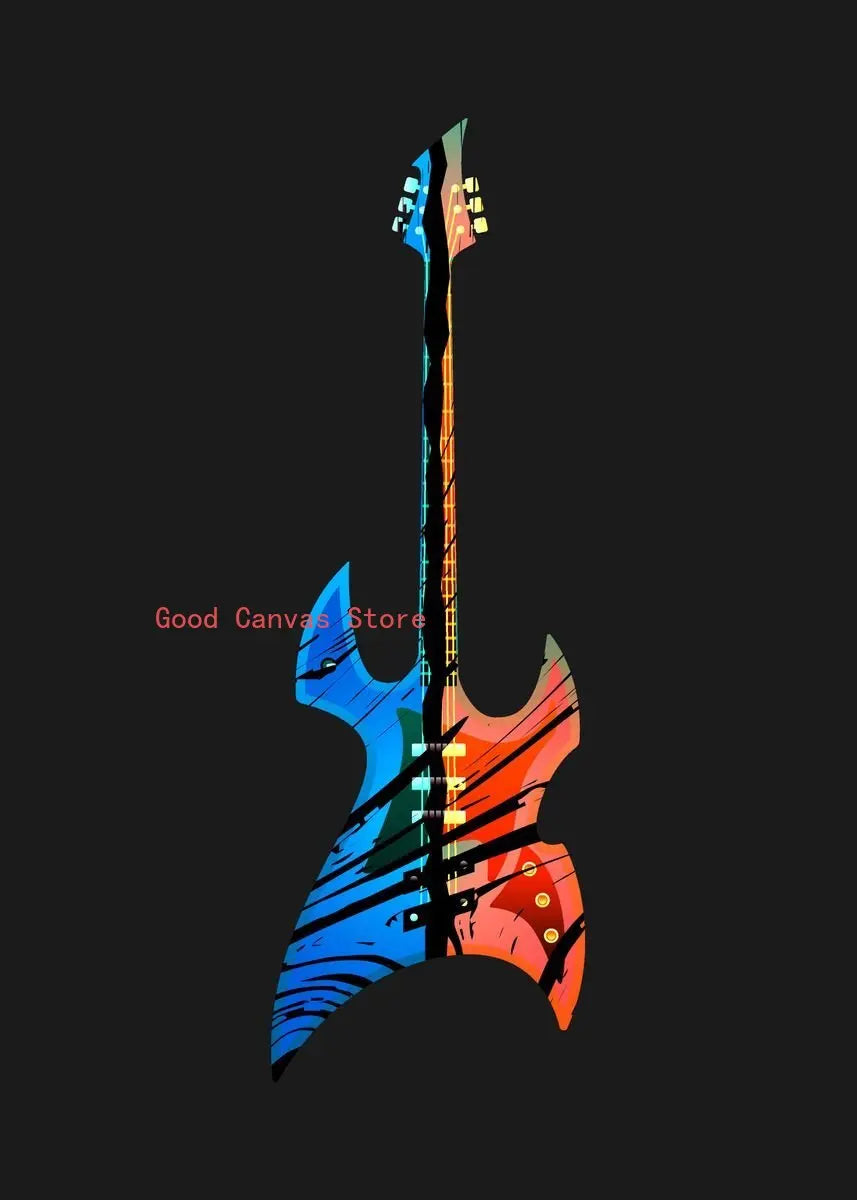 Abstract Electric Guitar Canvas Print - Music Wall Art by DecorBites™