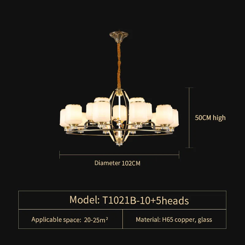DecorBites™ Luxe Jade Chandelier for Living Room and Villa Hall