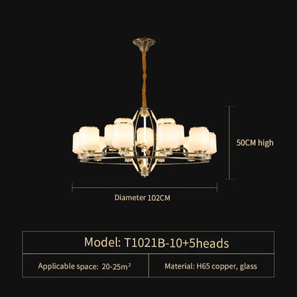 DecorBites™ Luxe Jade Chandelier for Living Room and Villa Hall